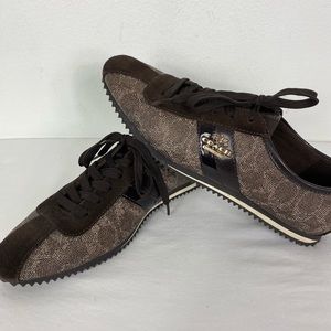 COACH Ivy brown logo sneakers Tennis Shoes NWOB